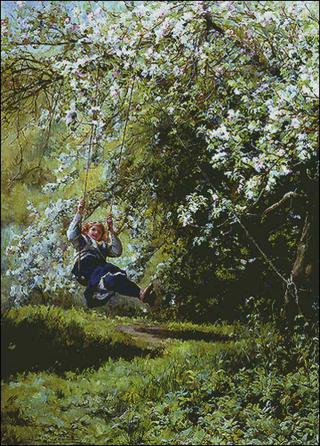 A Young Girl on a Swing