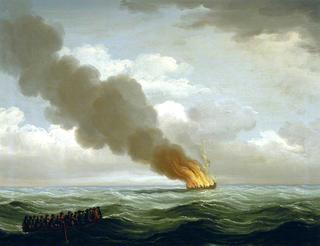 The 'Luxborough' Galley Burnt Nearly to the Water 25 June 1727