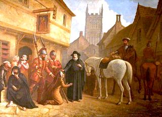 Bishop Hooper in Cricklade Street, Cirencester, Gloucestershire, 1555