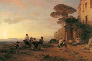 Country People before a Villa in the Roman Campagna