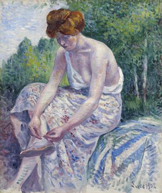 Monlineaux, Young Woman putting on Sandal