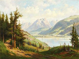 Zeller Lake with Leogang Stone Mountains