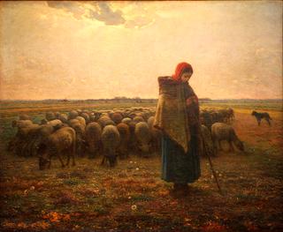 The Shepherdess with her Flock
