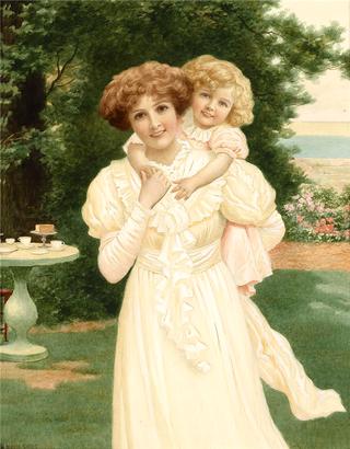 Mother and child in the garden
