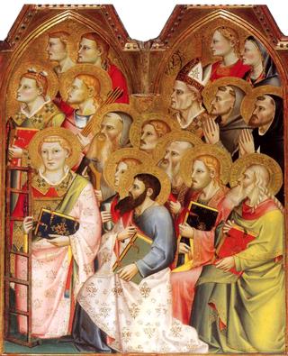 Coronation of the Virgin (detail from central panel)