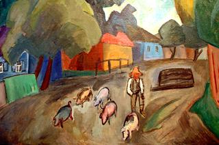 Landscape with Pigs