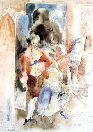 A Prince of Court Painters (after Watteau), illustration for