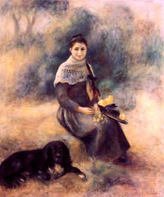 Young Girl with a Dog