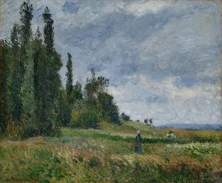 Landscape in Pontoise, cloudy weather