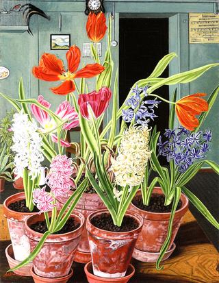 Interior with Hyacinth and Tulips