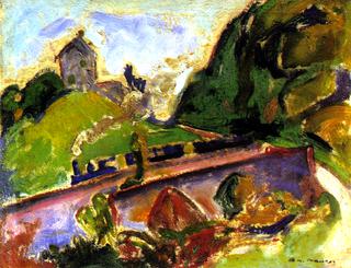 Fauve Landscape with Train