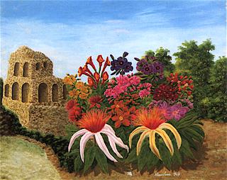 Exotic Flowers and Ruins