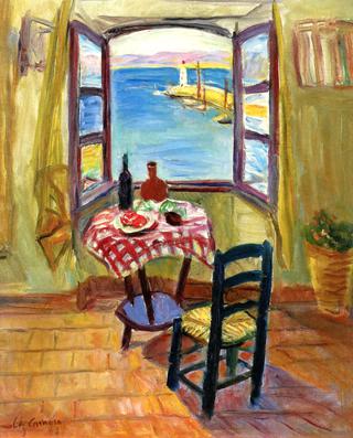 Still Life by the Studio Window, Overlooking the Port of Saint Tropez