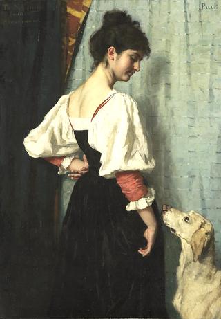 Young Italian Woman with a Dog Called Puck