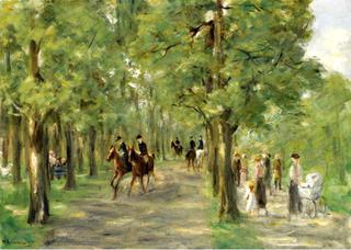 Path in the Tiergarten with Riders