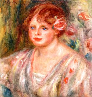 Bust of a Young Woman, a Rose in Her Hair