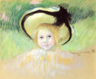 Girl in a Hat with a Black Ribbon