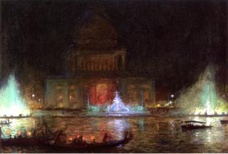 Administration Building of the 1893 Columbian Exposition in Chicago at NIght
