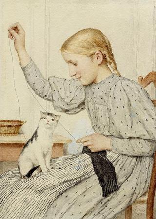 Girl with Cat