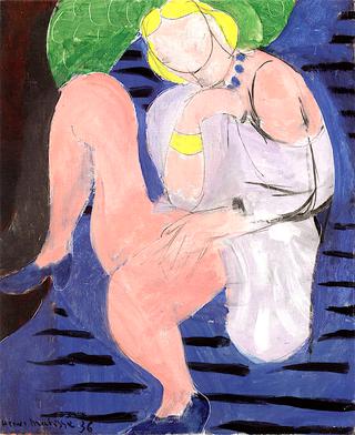 Seated Nude, Blue Background