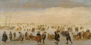 Winter Landscape with Figures on the Ice