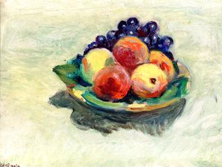 Still LIfe wit Peaches and Grapes