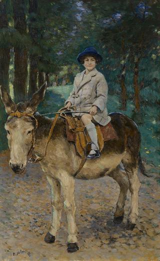 A Girl on a Donkey