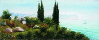 Crimean Landscape with Cypresses