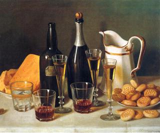 Still Life: Cognac and Biscuits