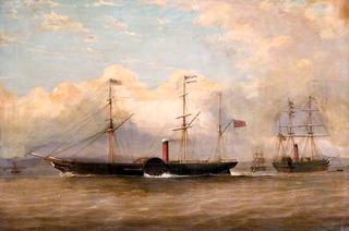 The British and North American Royal Mail Steam Ships 'Europa' and 'Niagara' off the Tail of the Ban