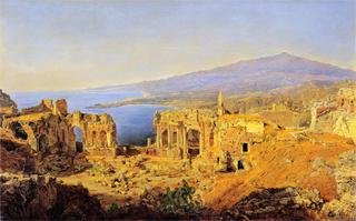 The Ruins of the Greek Theater in Taormina, Sicily