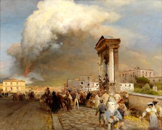 Eruption of Mount Vesuvius in Naples