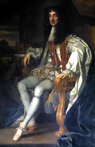 Portrait de Charles II of England in the Robes of the Order of the Garter