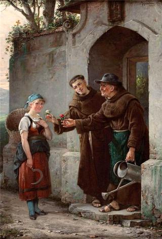 Meeting at the Franciscan monastery gate