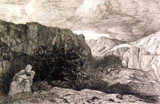 Woman and Child in a Rocky Landscape