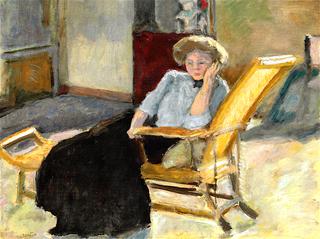 Young Woman Seated on a Chaise