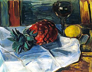 Still Life with a Pineapple, Lemon and Wine Glass