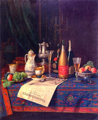 Still Life with Newspaper and Champagne