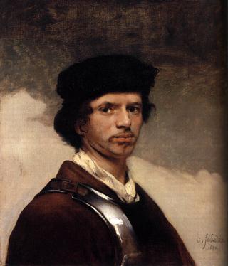 A young Man in a Fur Cap and a Cuirass  (Self-Portrait?)