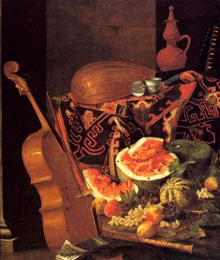 Still-Life with Musical Instruments and Fruit