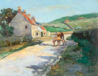 Horse, Cart and Cottages