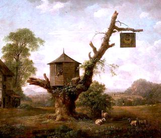 Landscape with a Hut in an Oak Tree and the 'Man in the Moon' Inn