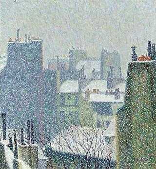 The Roofs of Paris under the Snow