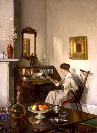 Interior, Woman at a Bureau