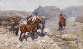 Circassian Horsemen Crossing a Ford