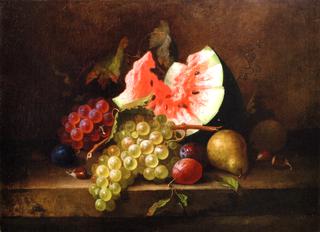 Still Life with Grapes and Watermelon