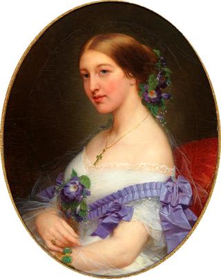 Portrait of a Lady with Decorative Flowers