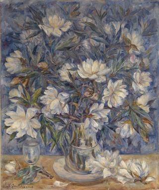 Still Life with Magnolias and a Glass