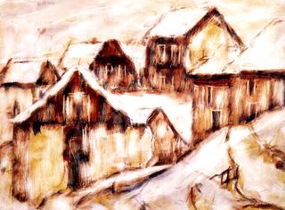 Ticino Houses in the Snow