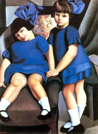 Two Little Girls with Ribbons